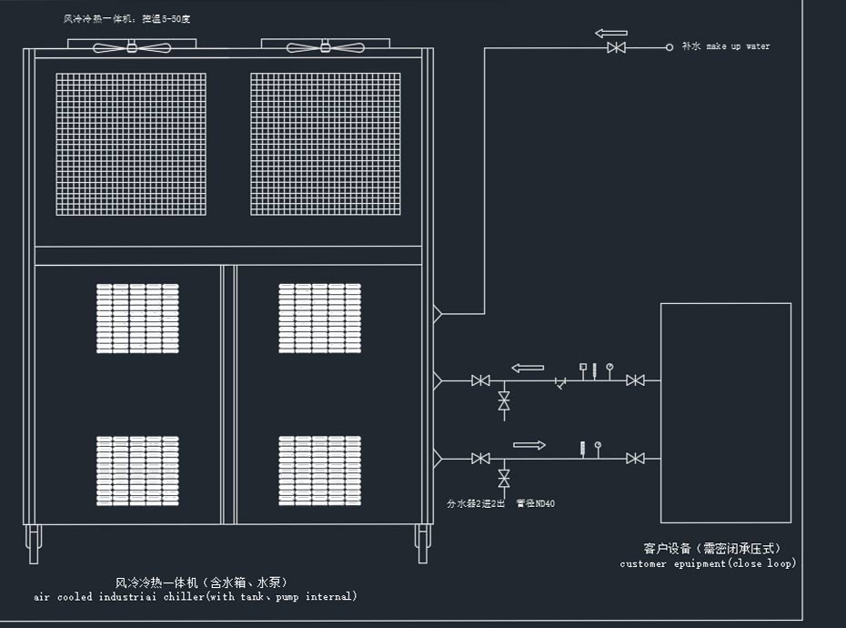 箱式風冷冷水機安裝示意圖